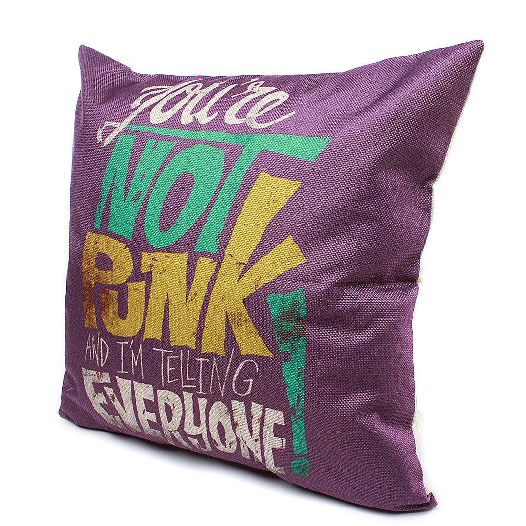 44x44cm Purple Linen Pillow Case Throw Cushion Cover Home Decor - MRSLM