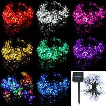 7M 50 LED Solar Christmas String Light Blossom Flower Fairy Lamps Outdoor - MRSLM