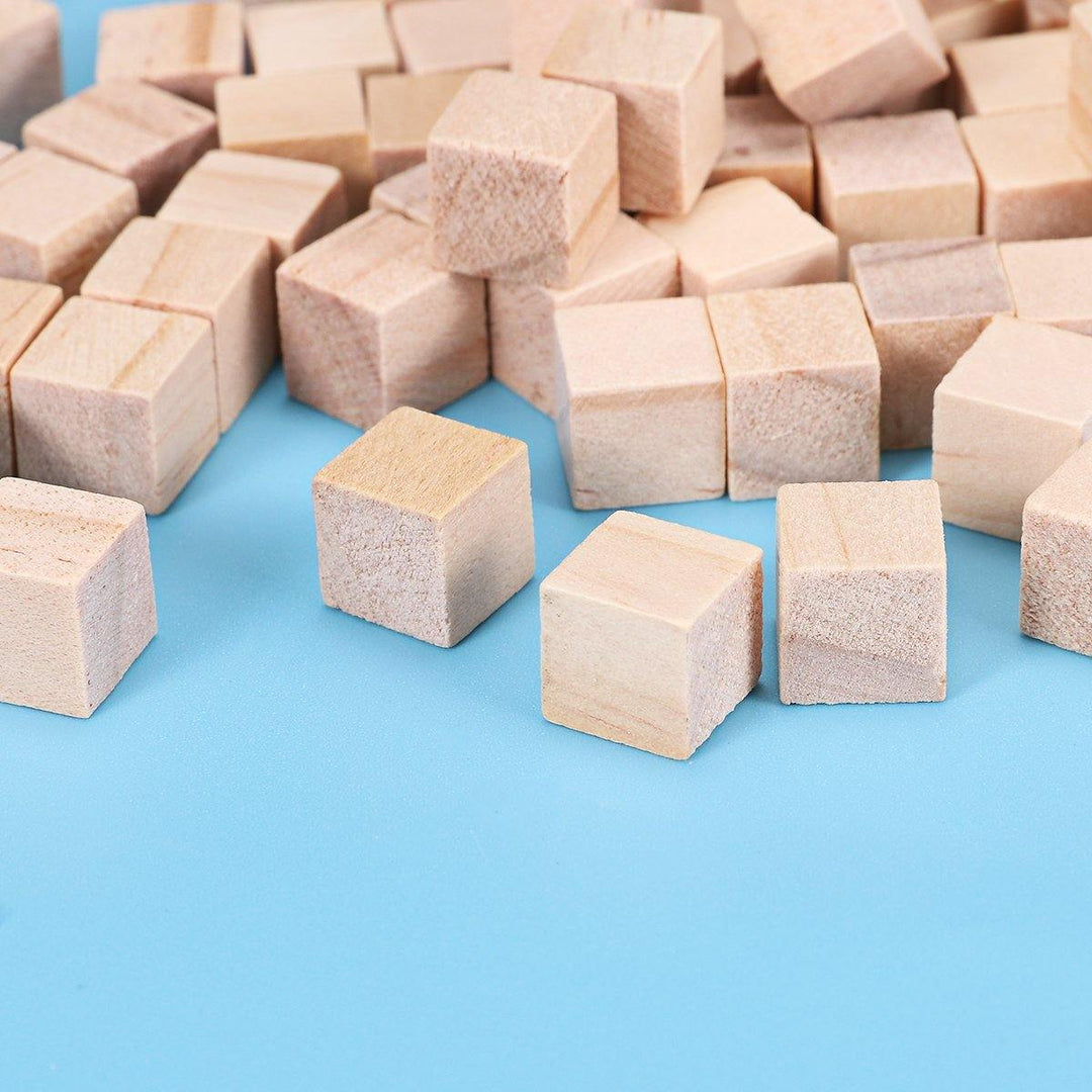 100Pcs 1/2/2.5cm DIY Wooden Blocks Handicrafts Craft Pieces Educational Toys (1cm) - MRSLM