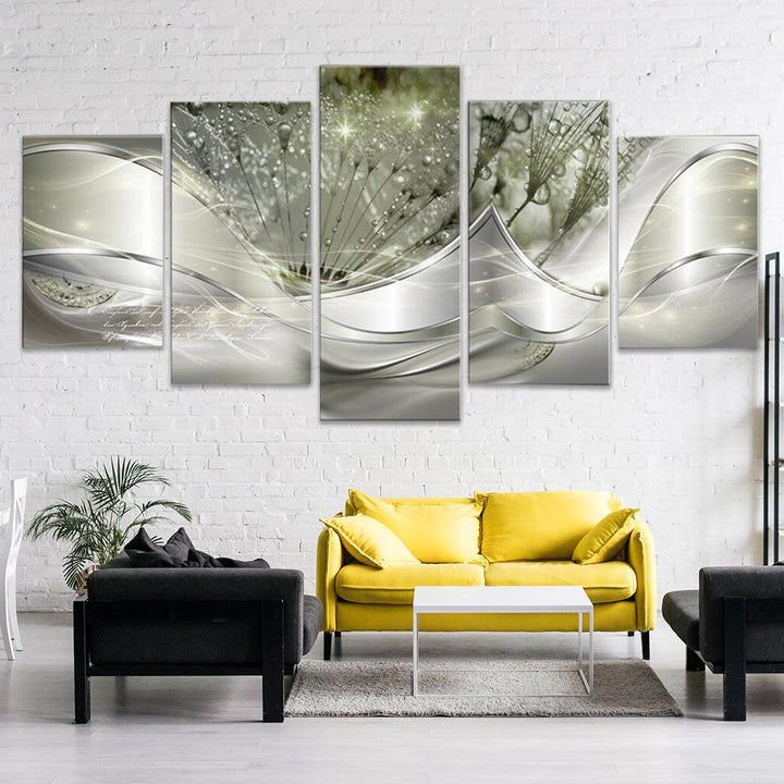 5pcs Hanging Painting Light Green Canvas Wall Art Print Painting home decor abstract Wall Art Picture Decoration - MRSLM