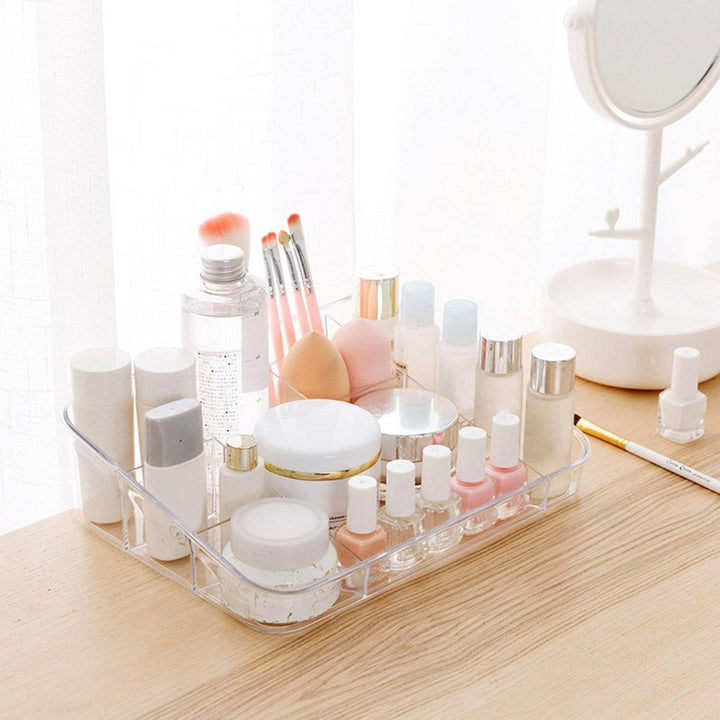 Plastic Makeup Organizer Desktop Cosmetic Holder Display Case Storage Box - MRSLM