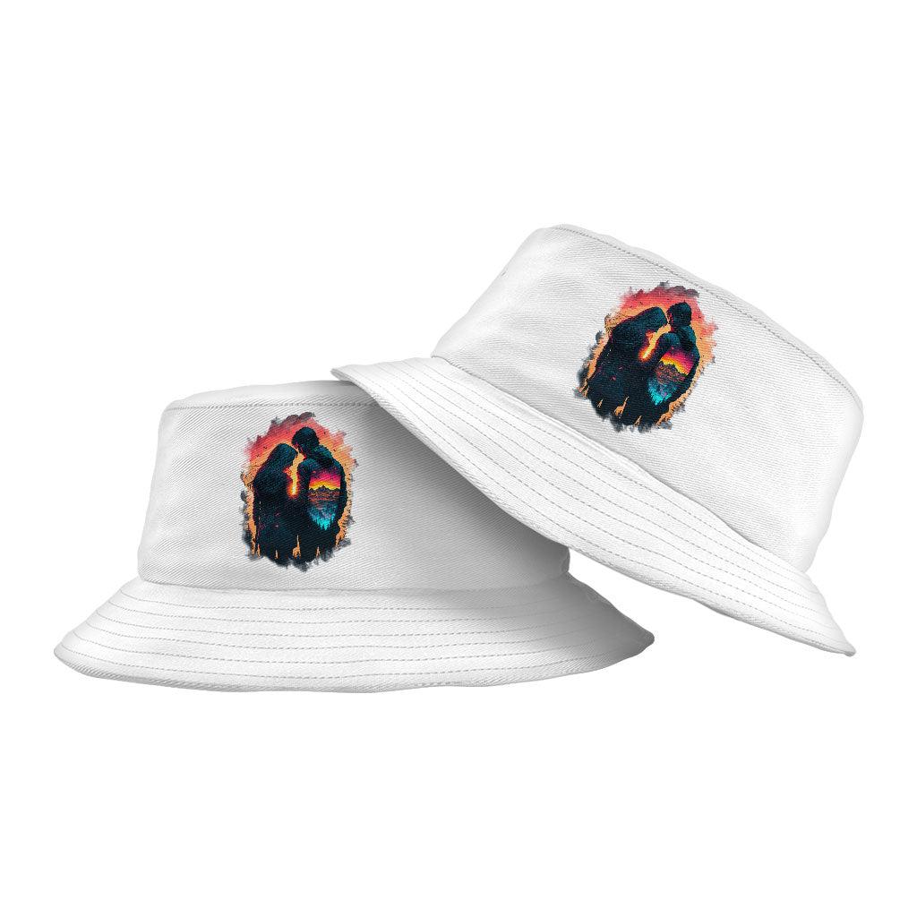 Nature Print Bucket Hat - Couple Hat - Art Bucket Hat - MRSLM