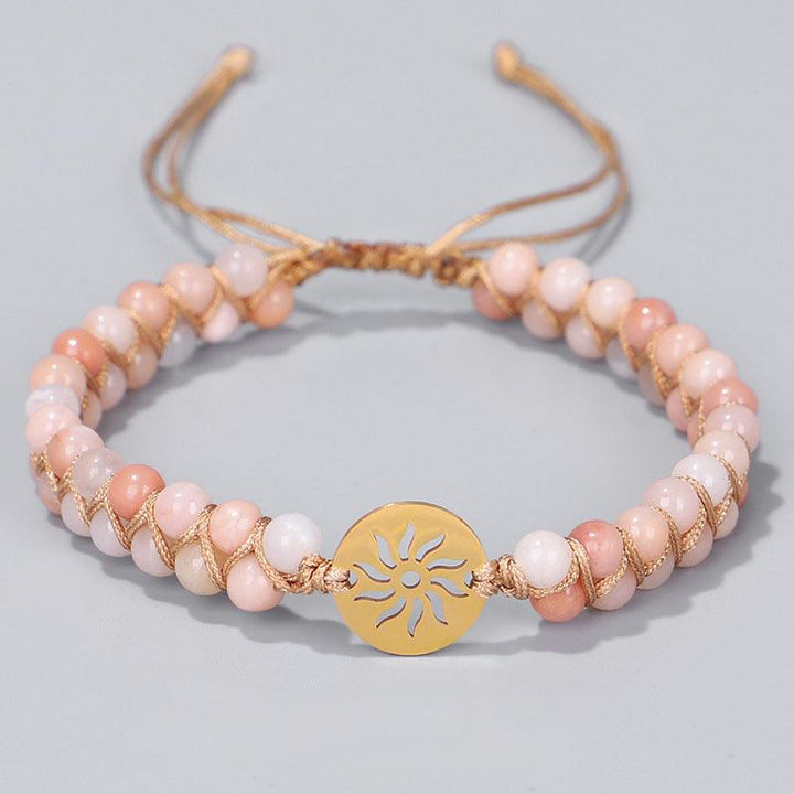 Double Layer Hand-woven Natural Stone Hollow Yoga Meditation Bracelet - MRSLM