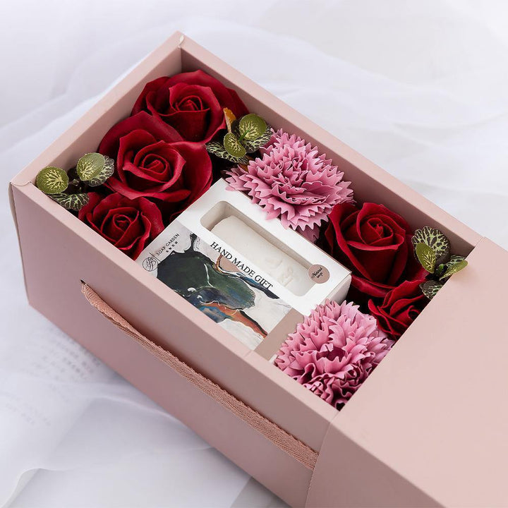 Rose Flower Soap Flower Gift Box Valentine's Day Gift Handmade Soap Hand Bouquet Flower Box - MRSLM