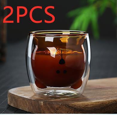 3D Double Layer Lovely Panda Cup Skull Wine Cup - MRSLM