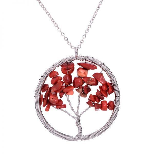 Natural stone tree of life purely handmade pendant necklace - MRSLM