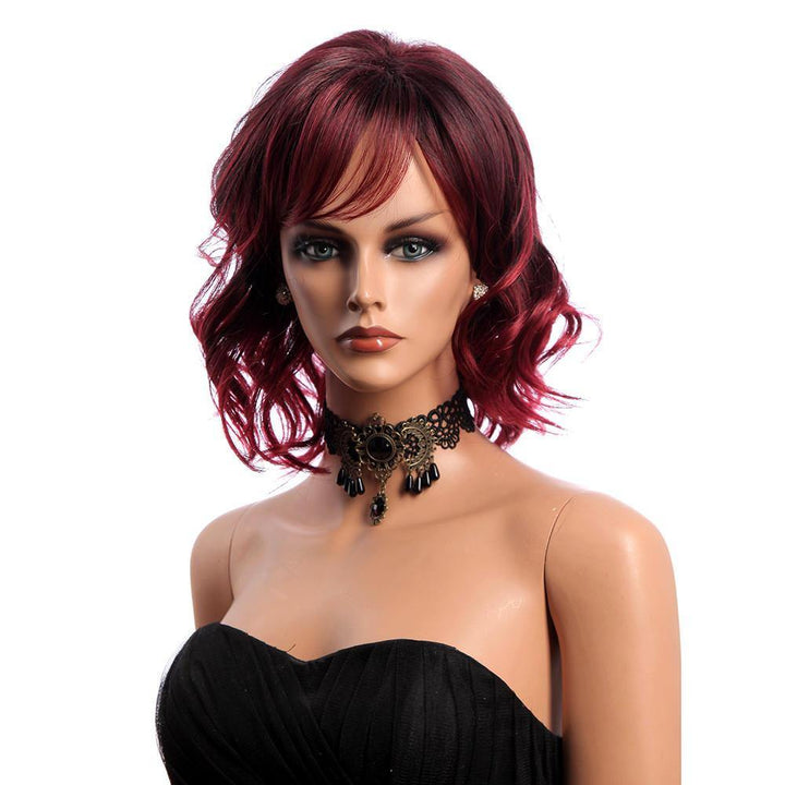 14 Inch Short Curly Synthetic Hair Wigs KANEKALON Side Bang Fashion Lady Women - MRSLM