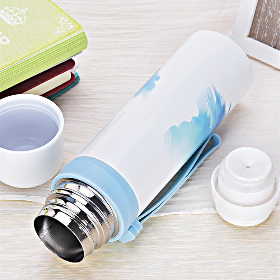 Flamingo Pattern Insulated Water Cup Portable Water Bottle Stainless Steel Material Bottle - MRSLM