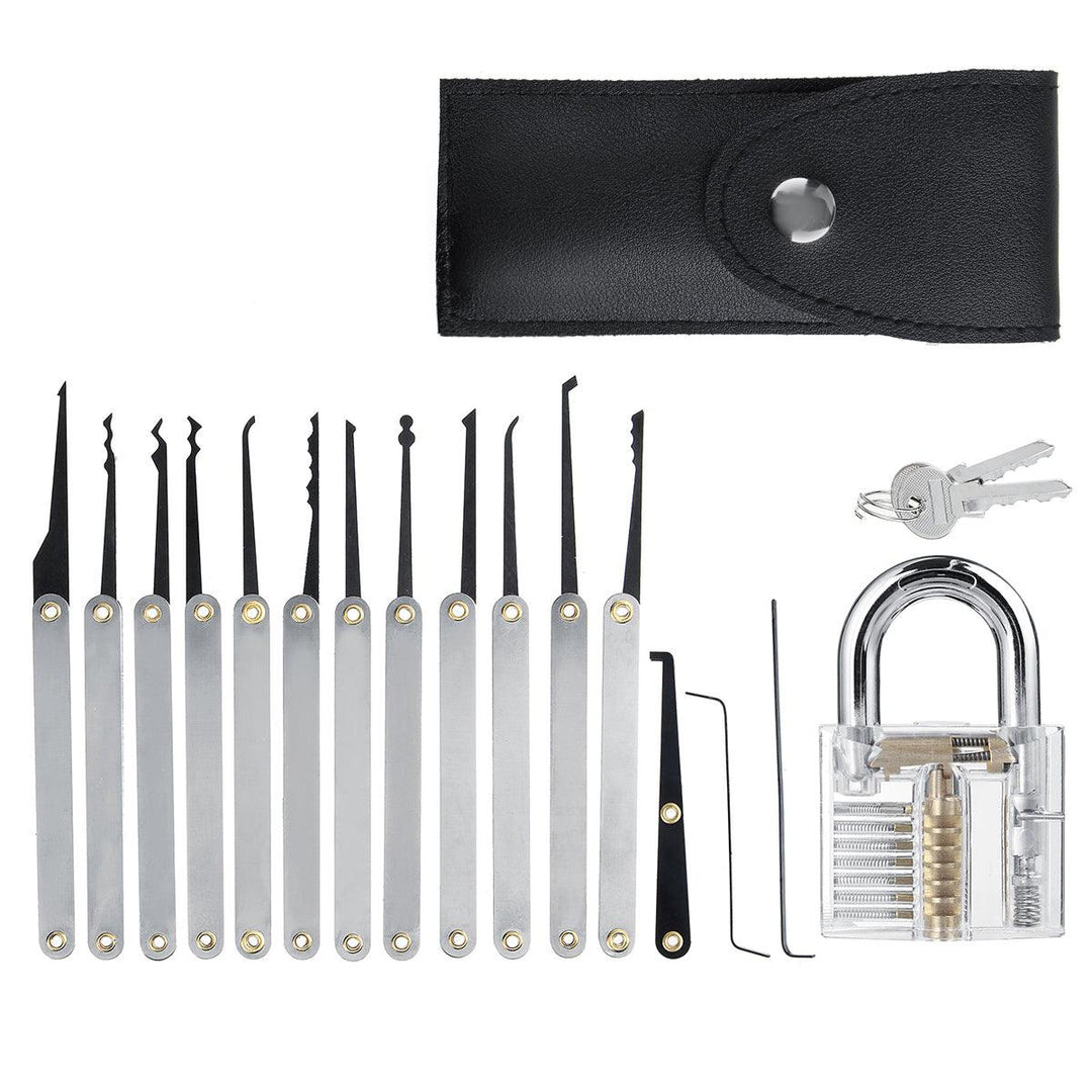 15Pcs/24Pcs Lock Unlocking Picking Tool Set With 3 Transparent Practice Training Lock - MRSLM