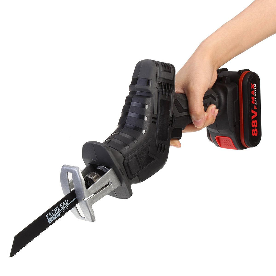 21V Cordless Reciprocating Saw Chainsaw W/ 4 Saw Blades Metal Cutting Woodworking - MRSLM