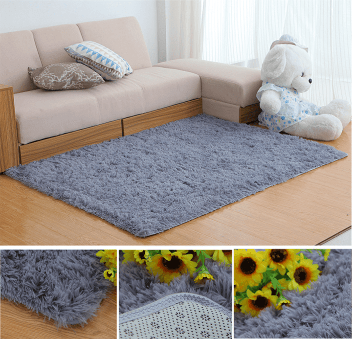 80x160cm Bedroom Living Room Soft Shaggy Anti Slip Carpet Absorbent Mat - MRSLM