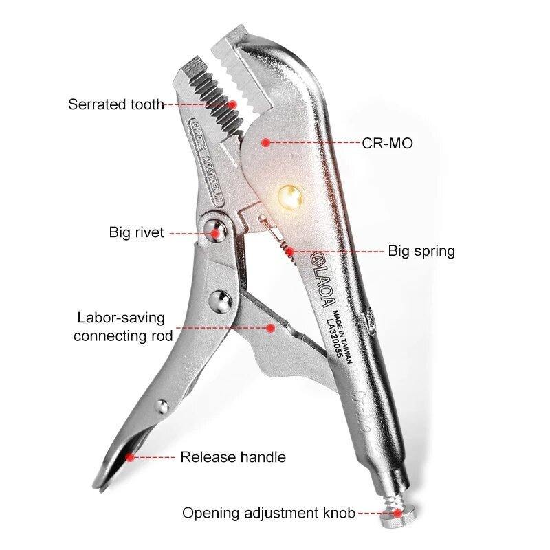 LAOA Power Locking Pliers Set Welding/Straight/ Needle Nose/ Flat Nose/ Sealing/ Oil Filter Locking Pliers - MRSLM