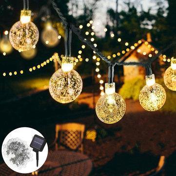 10M 2 Modes 80LED Bubble Ball Solar Fairy String Light Outdoor Indoor Garden Party Christmas Lamp - MRSLM