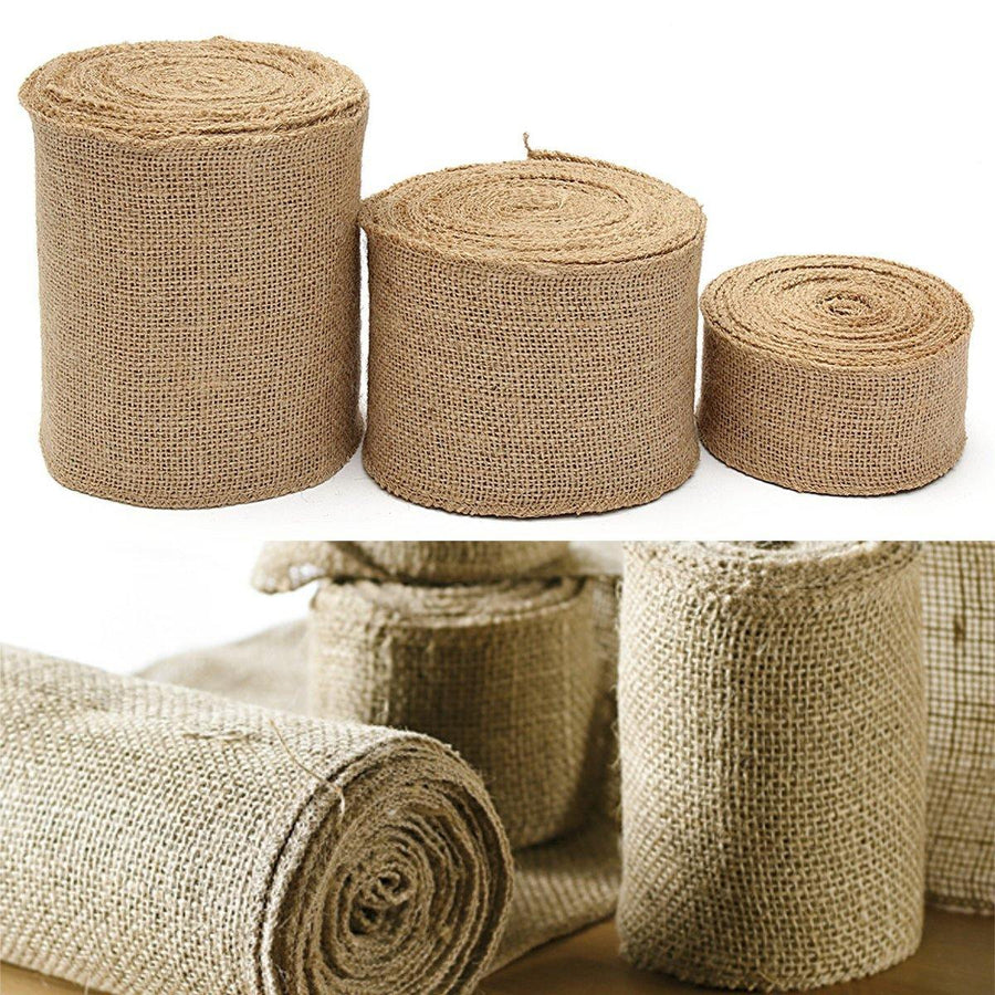 10M Vintage Table Runner Jute Burlap Hessian Ribbons Wedding Party Craft Decor - MRSLM