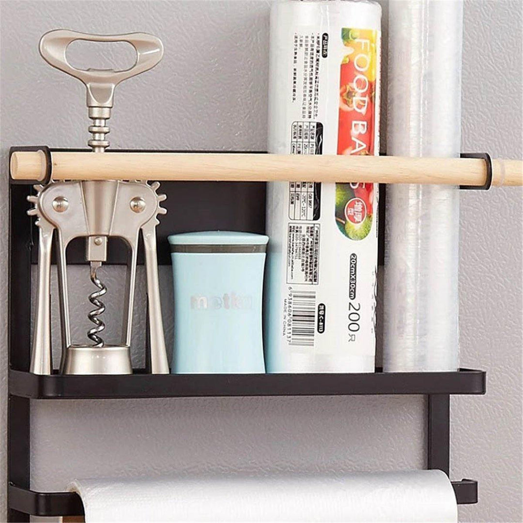 Kitchen Magnetic Storage Rack Fridge Rack Side Shelf Sidewall Holder Organizer Kitchen Storage Container - MRSLM