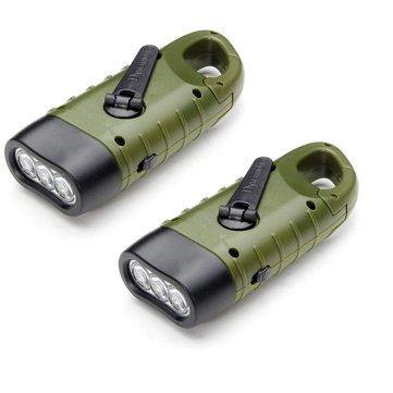 2 Pack of MECO Hand Crank and Solar Powered Flashlight - MRSLM