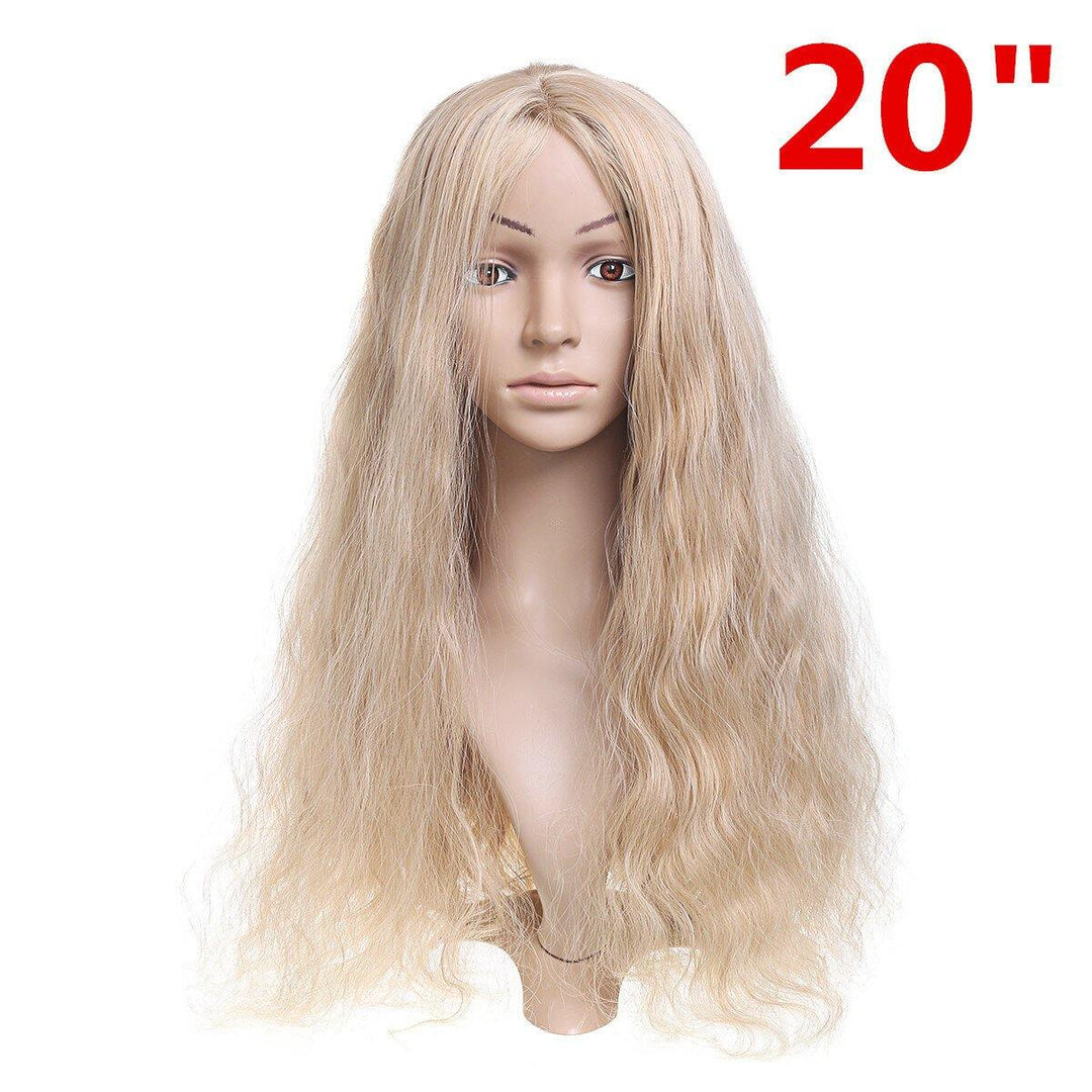 14-26'' Long Blonde Wavy Wig Synthetic Lace Front Wig Heat Resistant Fiber Hair - MRSLM