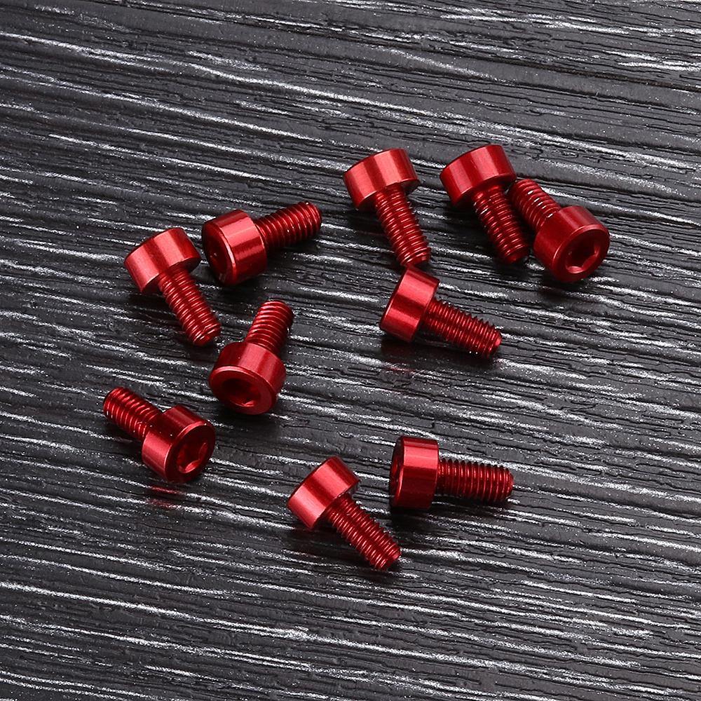 Suleve™ M3AH10 10Pcs M3×6mm Hex Socket Screw M3 Cap Head Bolt 7075 Aluminum Alloy Multicolor - MRSLM