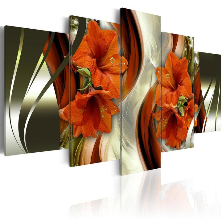 5Pcs Canvas Print Paintings Flowers Wall Decorative Print Art Pictures Frameless Wall Hanging Decorations for Home Office - MRSLM