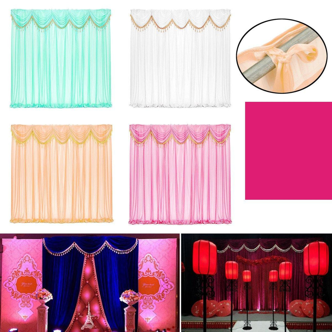 Wedding Party Backdrop Curtains Background Decor Draping Removable Swags Decor - MRSLM