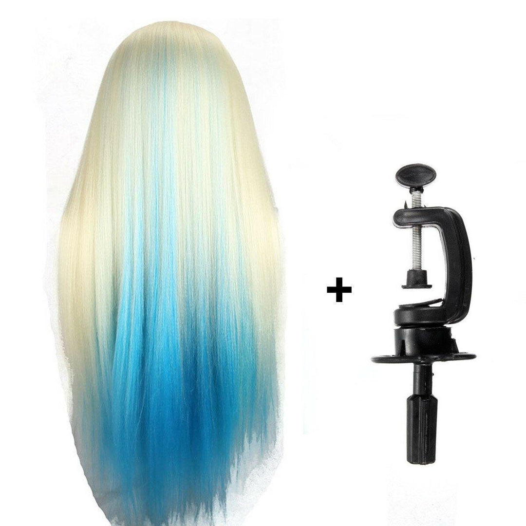 27'' Colorful Mannequin Head Hair Hairdressing Practice Training Salon + Clamp - MRSLM