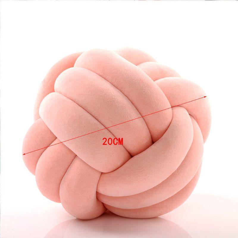 Knotted Plush Ball Design Round Throw Pillow - MRSLM