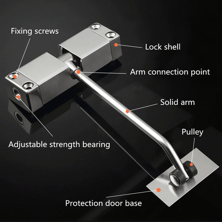 Stainless Steel Adjustable SurfacE Mounted Automatic Spring Closing Door Closer - MRSLM