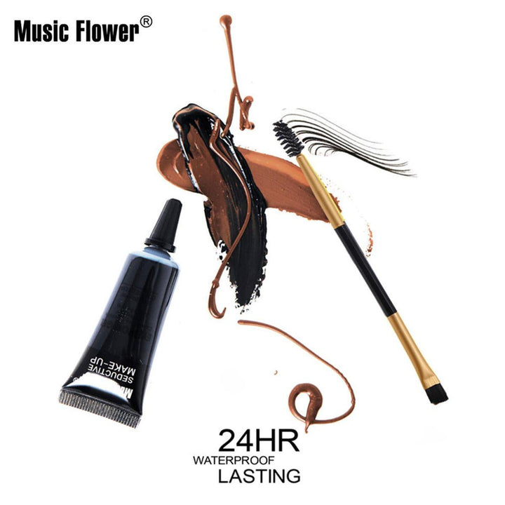 Music Flower 2 Color Eyebrow Gel Eye Brow Enhancers Waterproof Makeup Brush Set - MRSLM