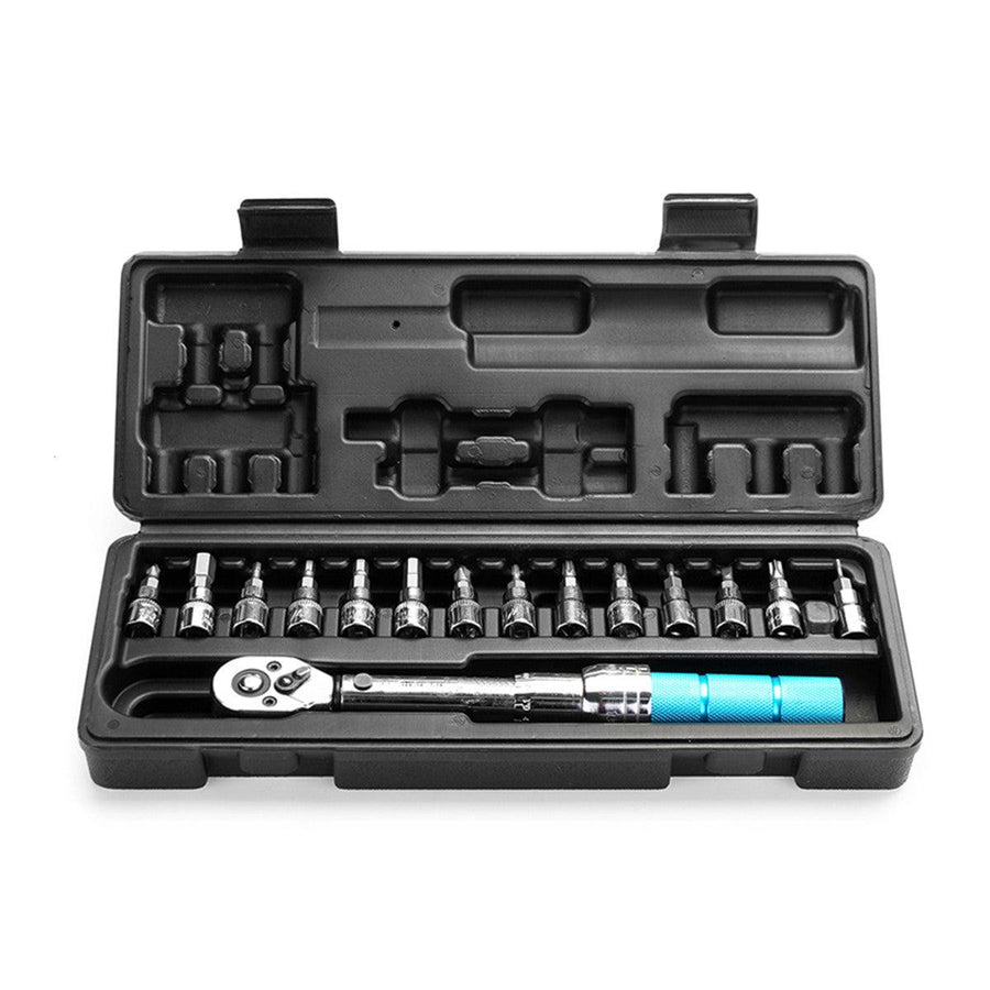 15pcs Torque Wrench Allen Key Tool Screwdriver Drive Socket Bit Set - MRSLM