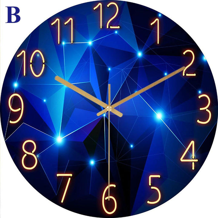 12 Inch Fashion Glass Quartz Clock Home Living Quiet Silent Simple Clock - MRSLM