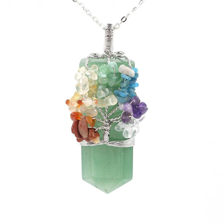 Crystal Column Tree Of Life Winding Pendant Necklace - MRSLM