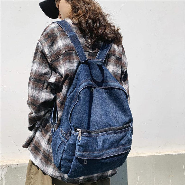 Denim Student Schoolbag Casual Large Capacity - MRSLM