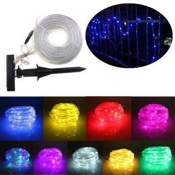 10m 100LEDs Solar Rope Tube Lights Led String Strip Waterproof Christmas Party Decor - MRSLM