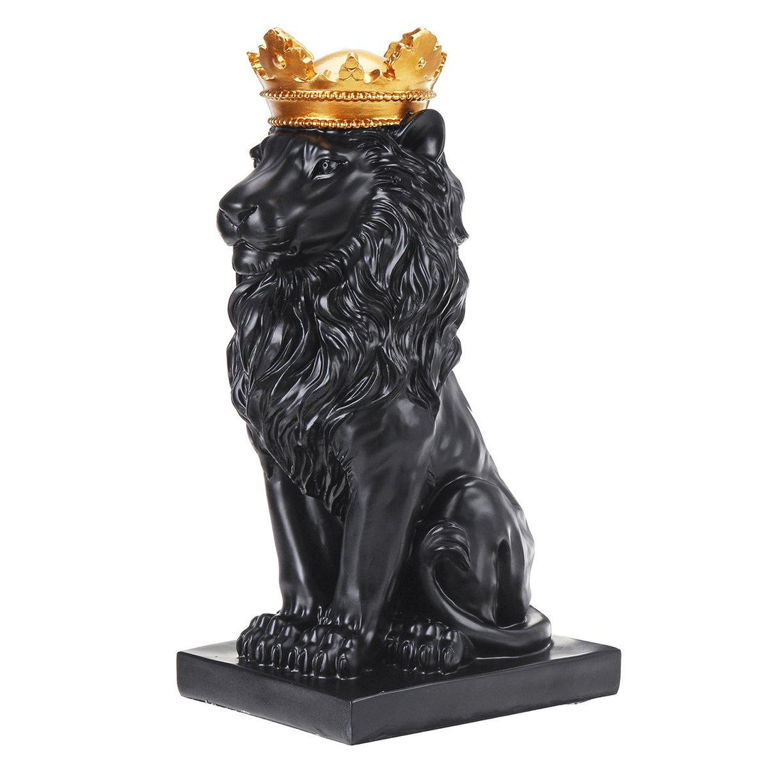 Nordic Style Crown Lion Statue Handicraft Decorations for Home Office Hotel Desk - MRSLM