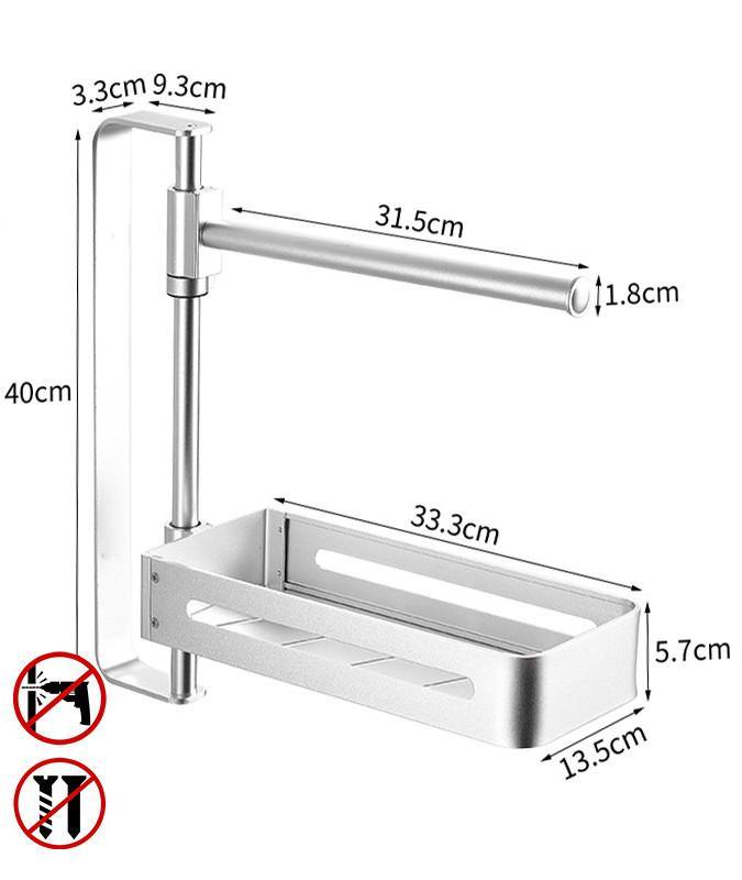 Kitchen Shelf Corner Rotation Seasoning Rack Aluminum Alloy Bathroom Multi-layer Shelf without Hole Wall Hanging Rotary Storage - MRSLM