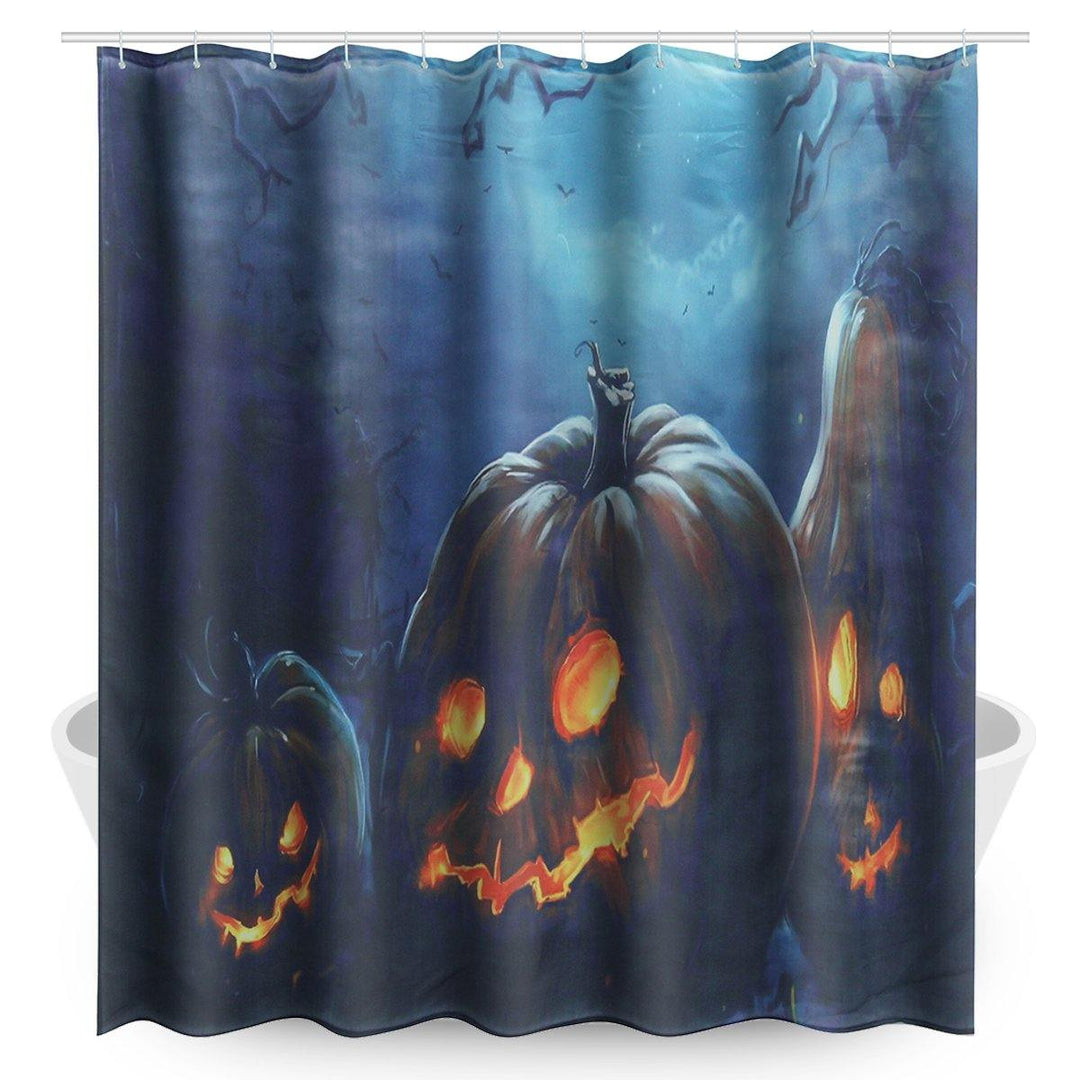 71''x71''Halloween Bathroom Decor Underwater Waterproof Shower Curtains with 12 Hooks - MRSLM