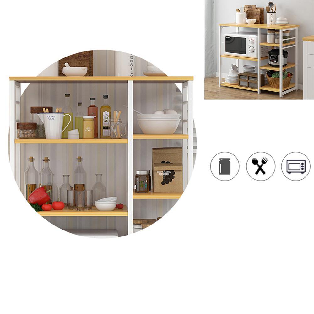 3 Layers Wood Steel Dish Drying Rack Storage Multifunctional Arrangement for Kitchen Counter - MRSLM