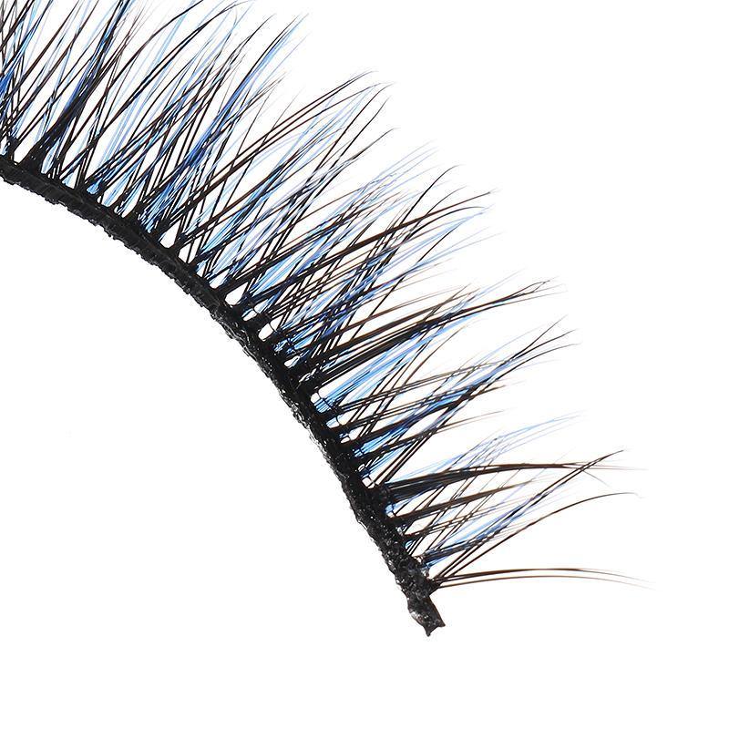 3D False Eyelashes Set Blue False lashes Makeup Natural Eyelashes Extension for Party - MRSLM