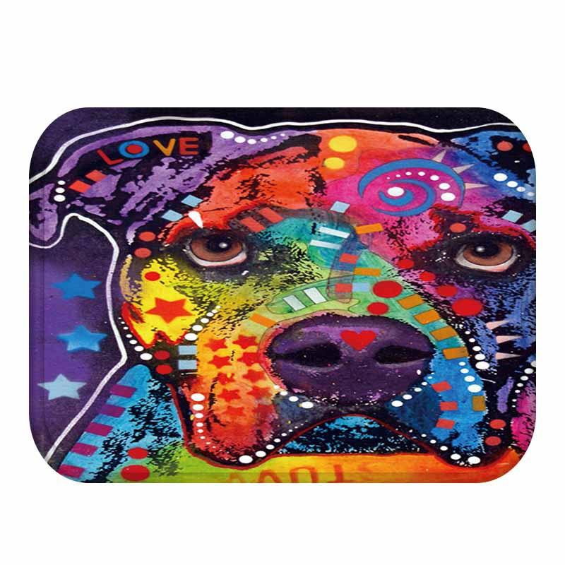 KC-M1 40x60cm Animal Dog Painting Mat Coral Fleece Rug Absorbent Bathroom Anti Slip Carpet - MRSLM