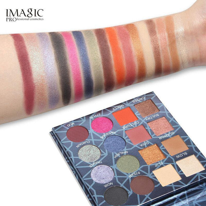 IMAGIC Professional Shimmer Matte Eyeshadow Palette 16 Colors Natural Eye Shadow Waterproof Lasting Pressed Cosmetic - MRSLM