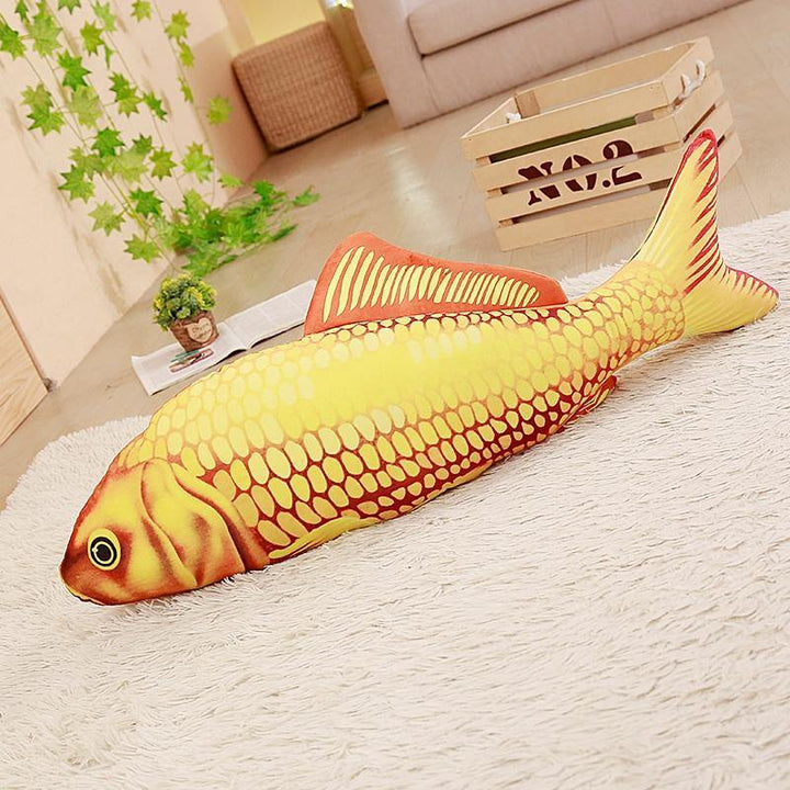 KC Taisho Showa Red White Gibel Carp Golden Koi Fish Stuffed Plush Toy Cotton Goldfish Cushion - MRSLM