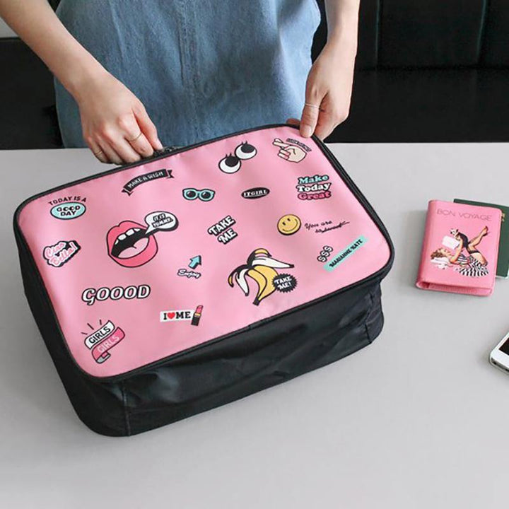 38cm Cute Cartoon Portable Travel Storage Bag Boarding Bag Luggage Clothing Trolley Case Wash Bag - MRSLM