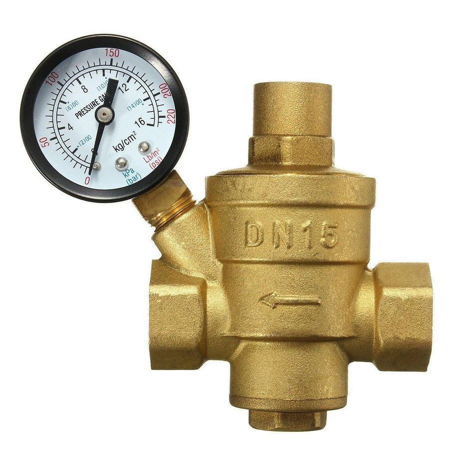 Adjustable DN15 Bspp Brass Water Pressure Reducing Valve with Gauge Flow - MRSLM