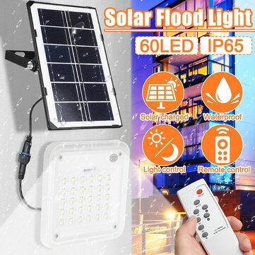 60LED Solar Flood Light SMD2835 Garden Wall Lamp IP65 Waterproof Lighting + Remote Control - MRSLM