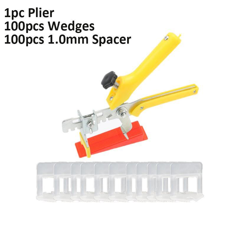 Tile Leveling System 1/1.5/2mm Tile Leveler Spacers Clips Reusable Tools - MRSLM