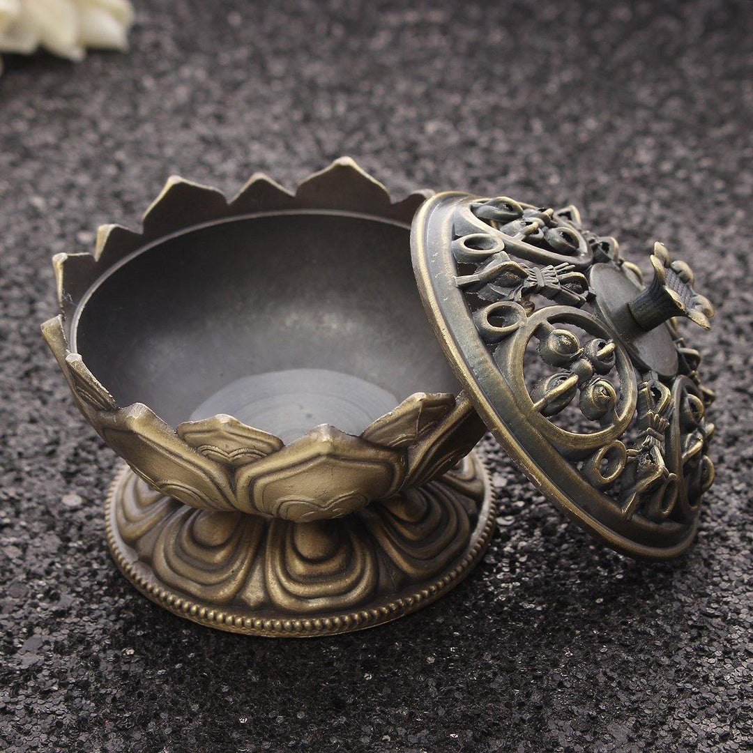 Lotus Cone Incense Burner Holder Flower Statue Censer Chinese Style Buddhist Meditation Home Decor - MRSLM