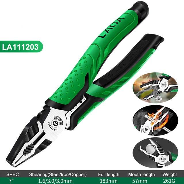 LAOA 7inch Multifunction Diagonal Pliers Wire Cutter Long Nose Pliers Side Cutter Cable Shears Electrician Professional Tools - MRSLM