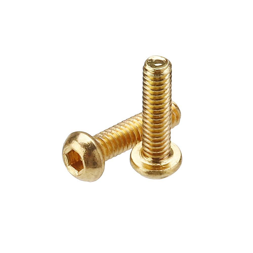 Suleve™ M3AH2 50Pcs Titanium Plated M3 Hex Socket Button Head Screws Alloy Steel 12.9 Grade Screw Bolt 5-20mm - MRSLM