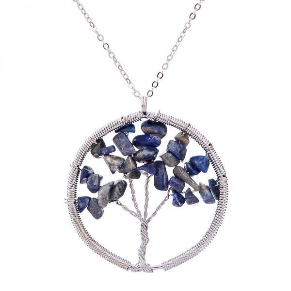 Natural stone tree of life purely handmade pendant necklace - MRSLM