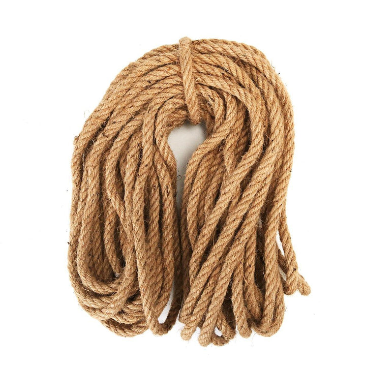 3m/10m/20m/50m Khaki Jute Rope for Decorations Garden Weddings Water Pipe Staircase Handrail Vase - MRSLM